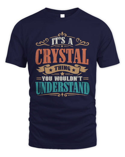 It’s a Name Thing Personalized Retro T-Shirt CRYSTAL M1-47 / Unisex Standard T-Shirt / navy