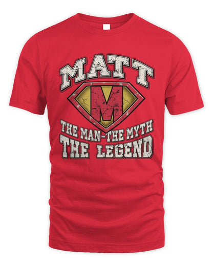 The Man The Myth The Legend Superman Graphic T-Shirt MATT M1-74 / Unisex Standard T-Shirt / red
