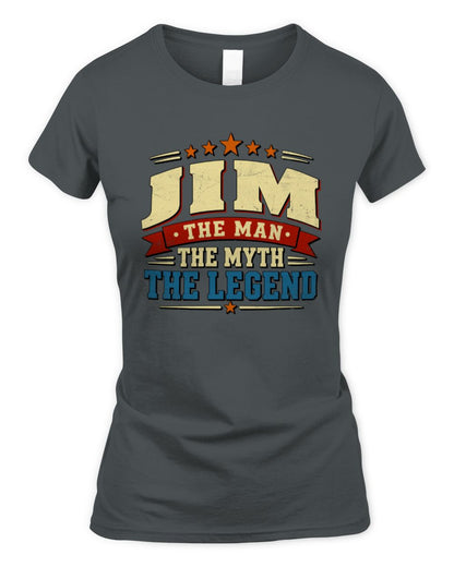 The Man The Myth The Legend Ribbon Vintage T-Shirt JIM M1-56 / Women's Standard T-Shirt / charcoal