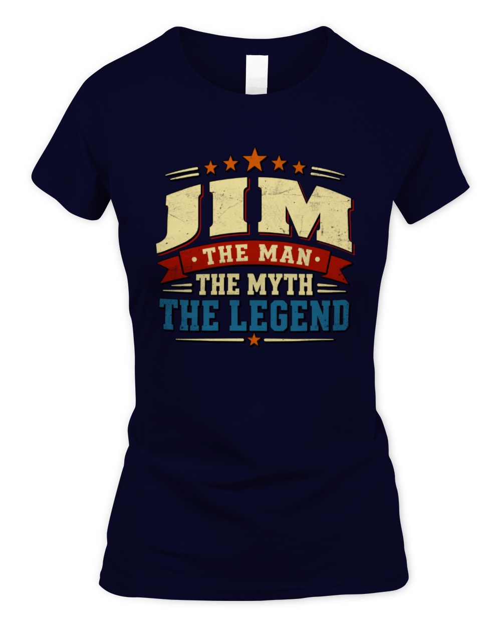 The Man The Myth The Legend Ribbon Vintage T-Shirt JIM M1-56 / Women's Standard T-Shirt / navy