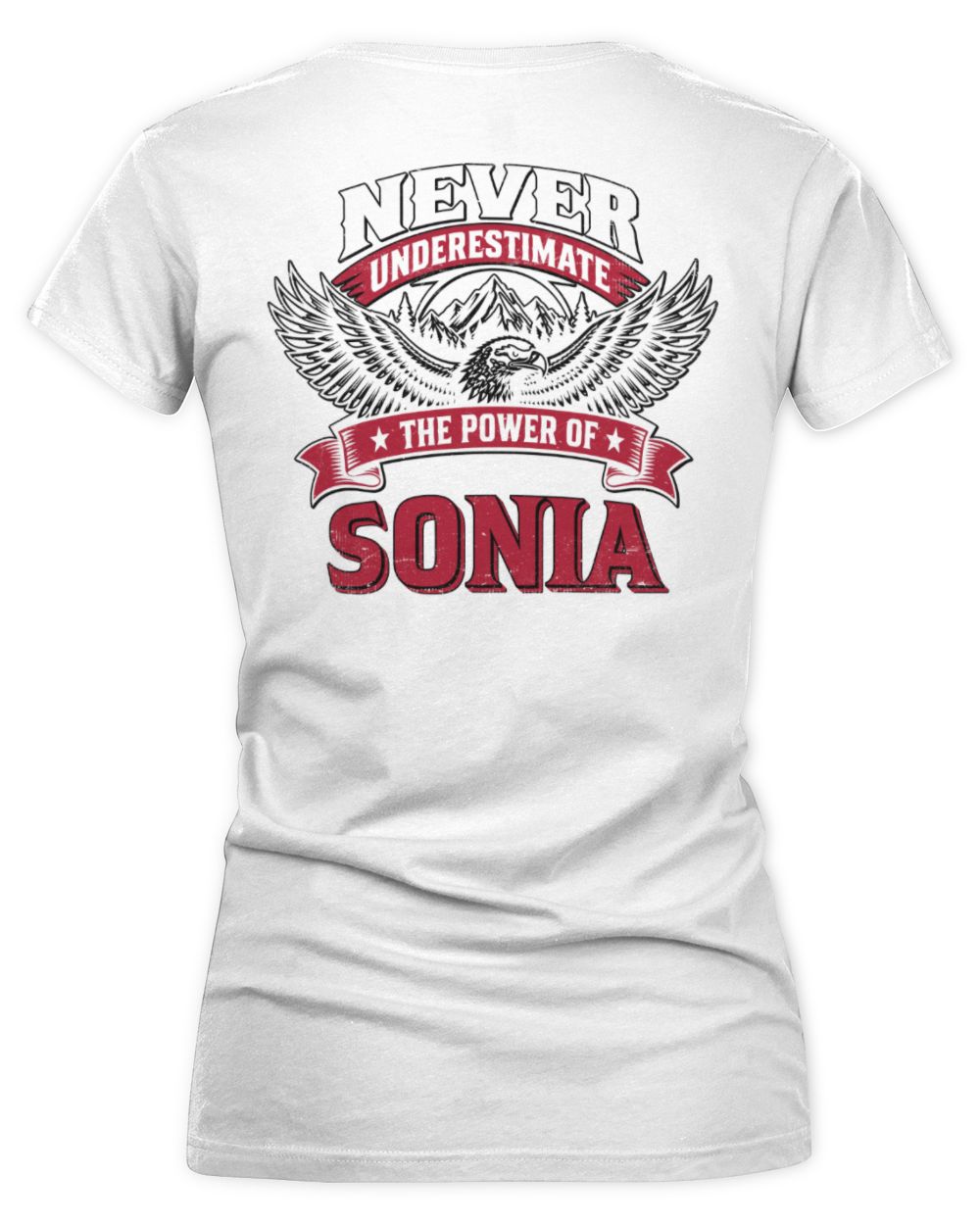 Never Underestimate Your Name Eagle Mountain Shirt SONIA M1-61 / Women's V-Neck T-Shirt / white
