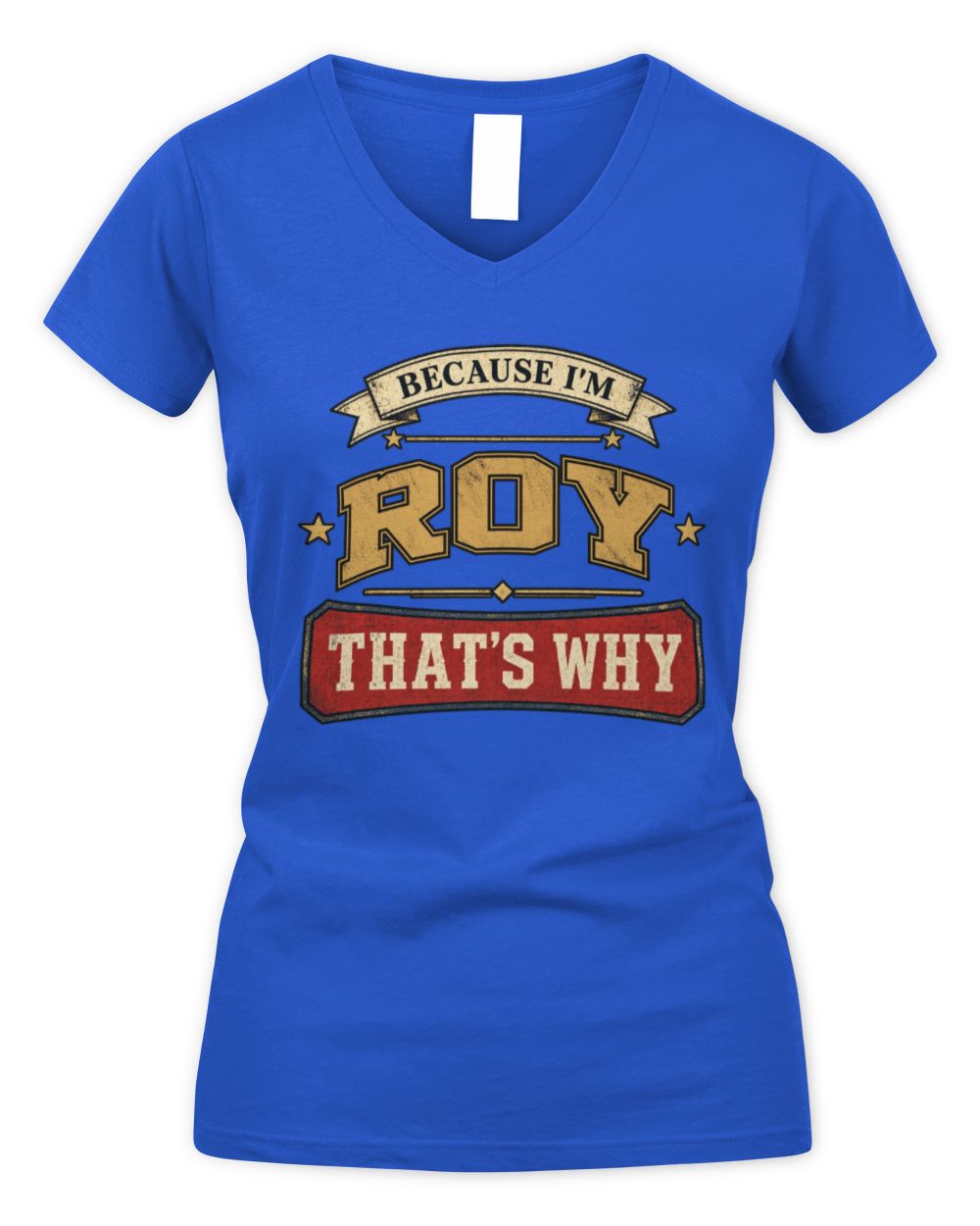 Because I'm Name That's Why Americana T-Shirt ROY M1-S88 / Women's V-Neck T-Shirt / royal