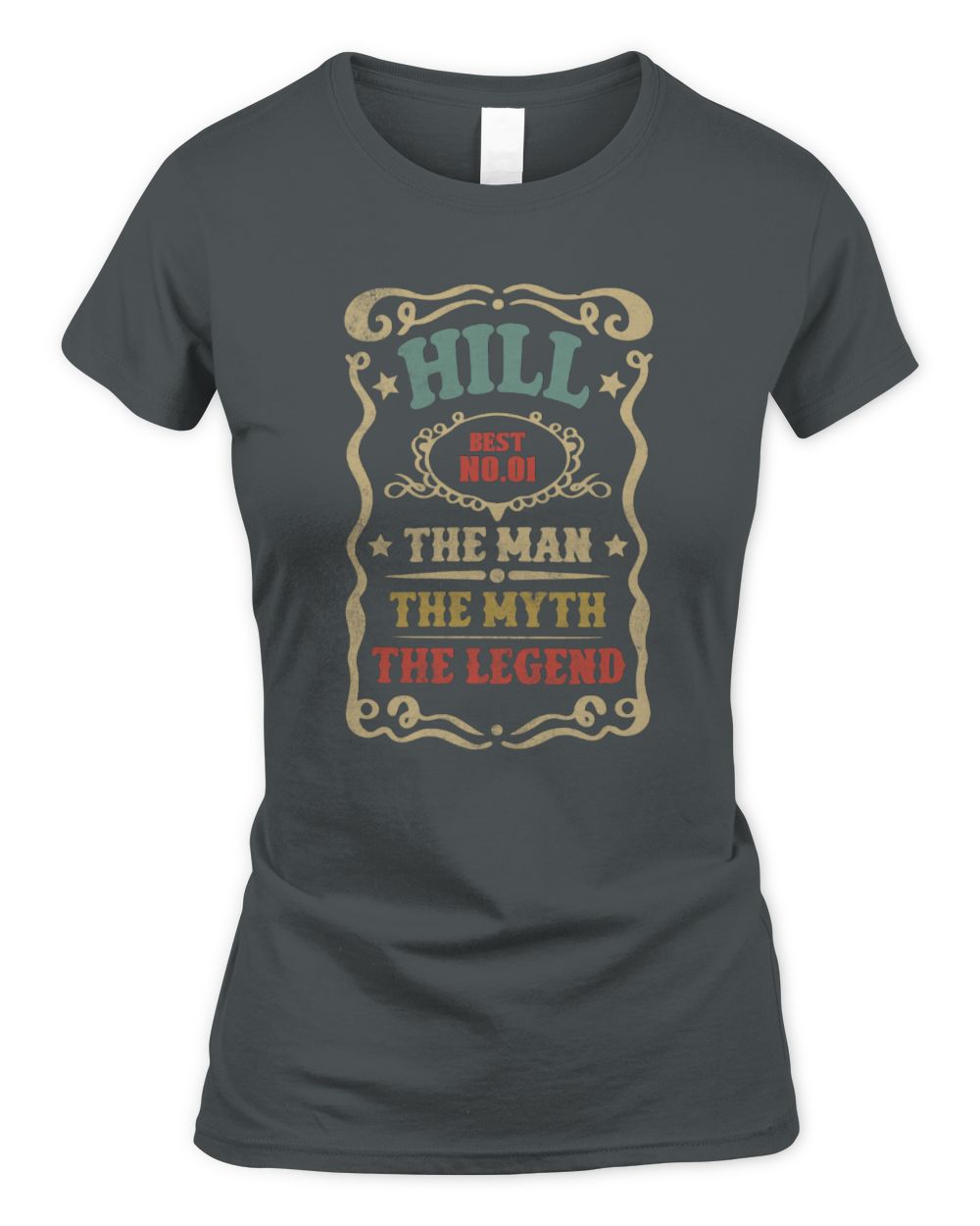 The Man The Myth The Legend Vintage Gold Wine Shirt HILL M1-52 / Women's Standard T-Shirt / charcoal