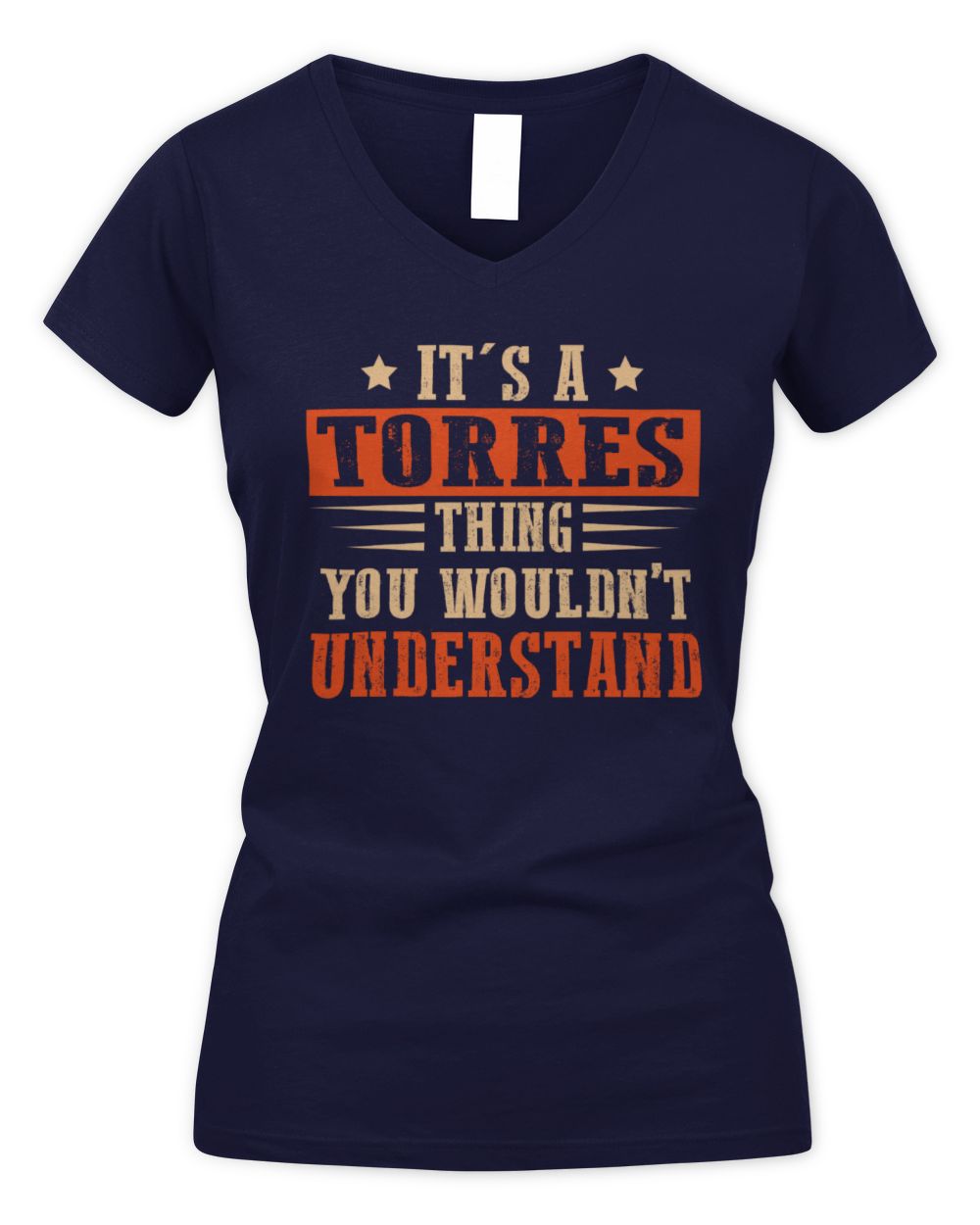 It's a Name Thing Personalized Funny Shirt TORRES M1-51 / Women's V-Neck T-Shirt / navy