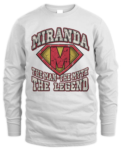 The Man The Myth The Legend Superman Graphic T-Shirt MIRANDA M1-74 / Men's Long Sleeved T-Shirt / white