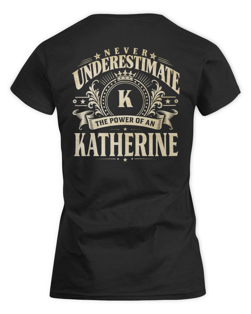 Never Underestimate Your Name Luxury Logo Shirt KATHERINE M1-63 / Women's Standard T-Shirt / black