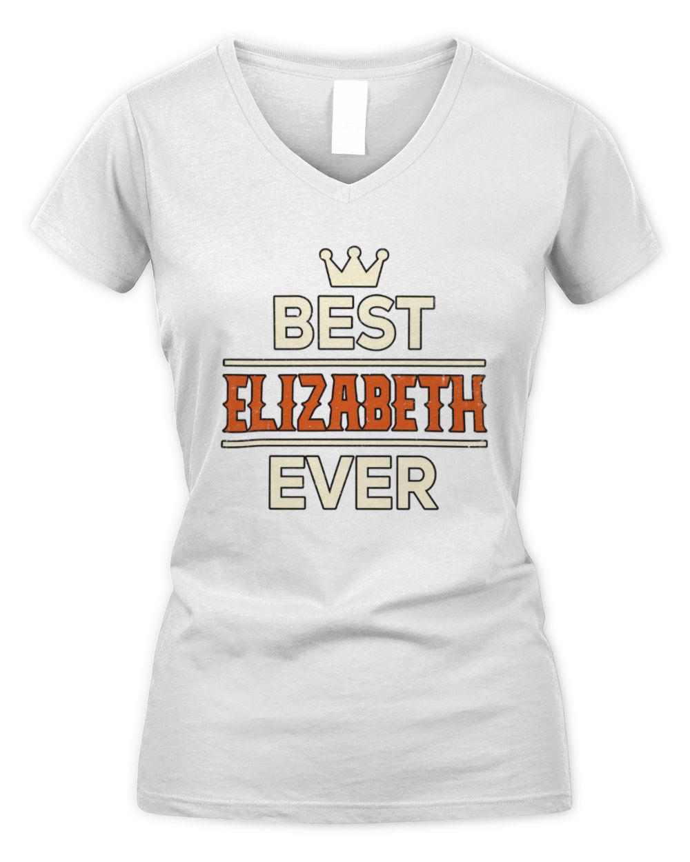Best Your Name With Crown Shirt ELIZABETH M1-59 / Women's V-Neck T-Shirt / white