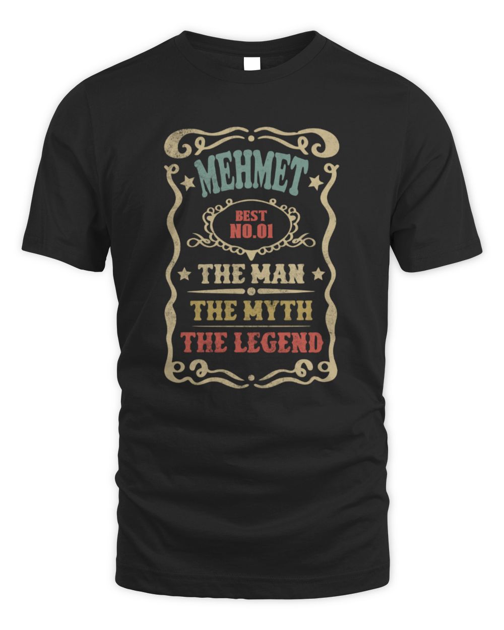The Man The Myth The Legend Vintage Gold Wine Shirt MEHMET M1-52 / Unisex Standard T-Shirt / black
