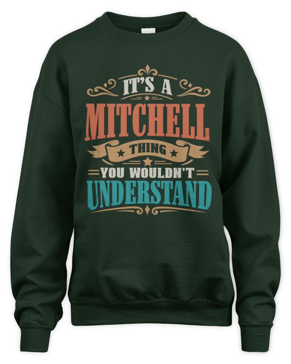 It’s a Name Thing Personalized Retro T-Shirt MITCHELL M1-47 / Unisex Sweatshirt / forest green
