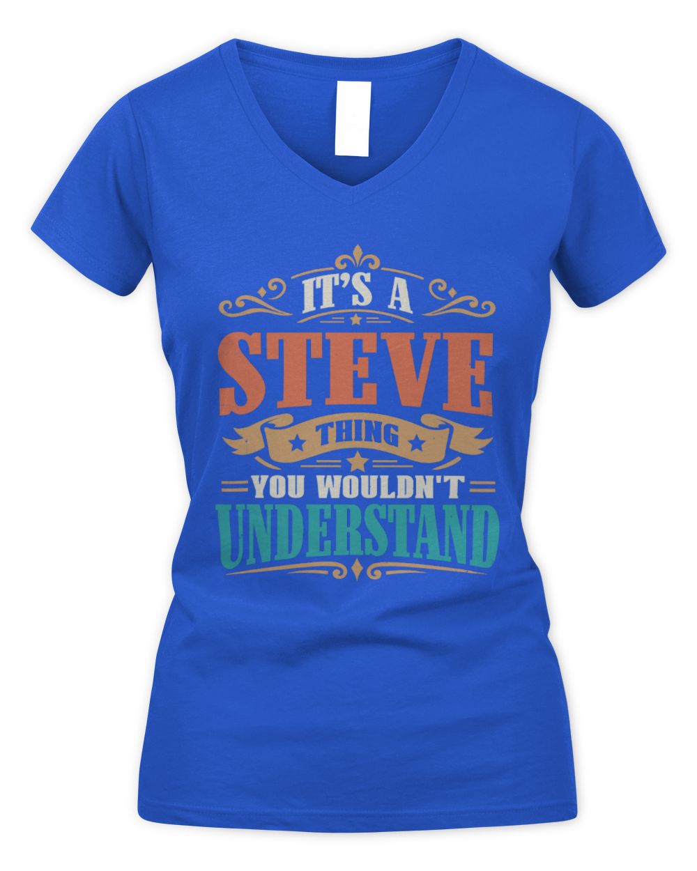 It’s a Name Thing Personalized Retro T-Shirt STEVE M1-47 / Women's V-Neck T-Shirt / royal
