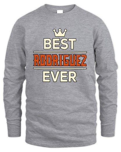 Best Your Name With Crown Shirt RODRIGUEZ M1-59 / Men's Long Sleeved T-Shirt / sport grey