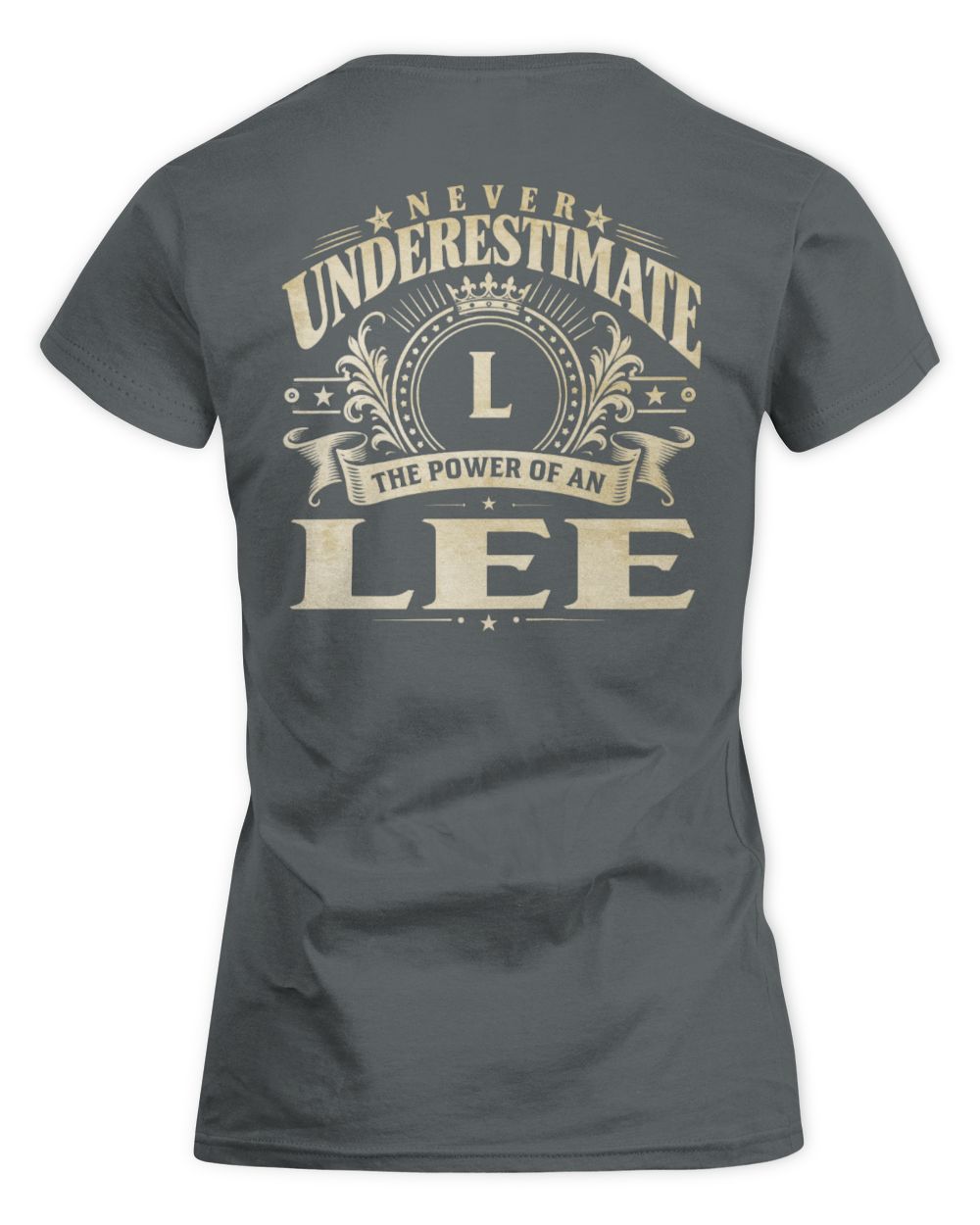 Never Underestimate Your Name Luxury Logo Shirt LEE M1-63 / Women's Standard T-Shirt / charcoal