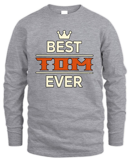 Best Your Name With Crown Shirt TOM M1-59 / Men's Long Sleeved T-Shirt / sport grey