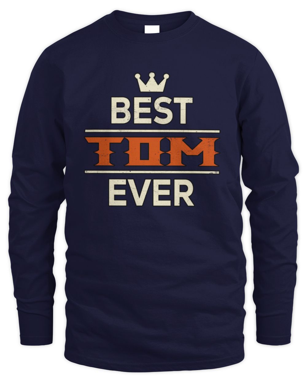 Best Your Name With Crown Shirt TOM M1-59 / Men's Long Sleeved T-Shirt / navy