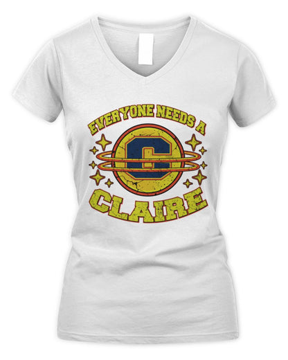 Everyone Needs a Your Name Shirt CLAIRE M1-76 / Women's V-Neck T-Shirt / white