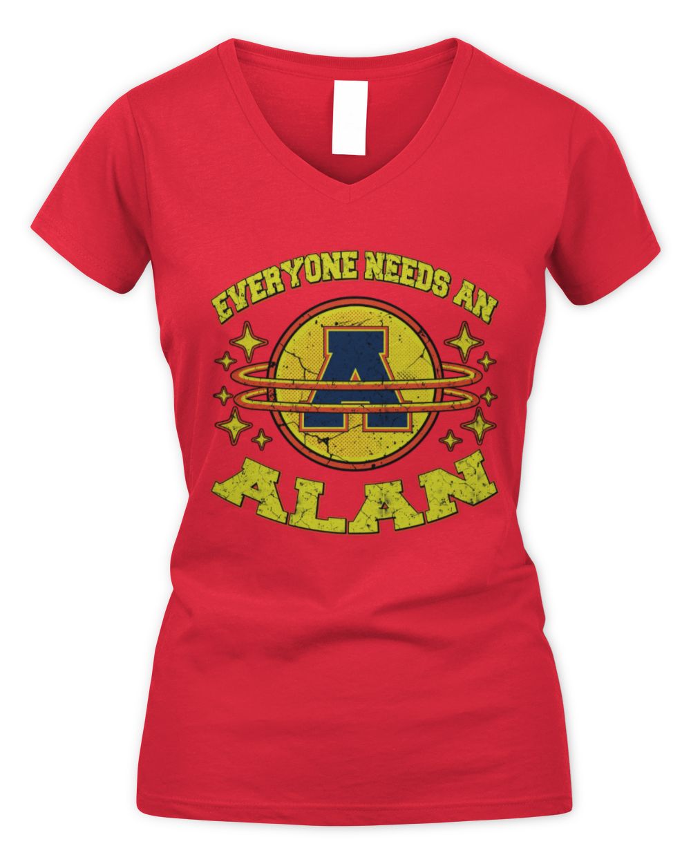 Everyone Needs a Your Name Shirt ALAN M1-76 / Women's V-Neck T-Shirt / red