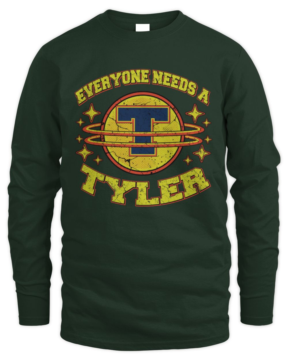Everyone Needs a Your Name Shirt TYLER M1-76 / Men's Long Sleeved T-Shirt / forest green