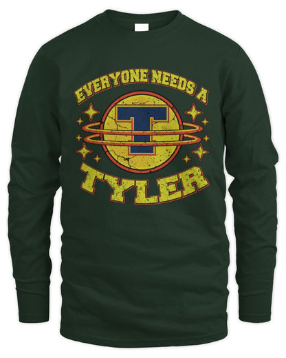 Everyone Needs a Your Name Shirt TYLER M1-76 / Men's Long Sleeved T-Shirt / forest green