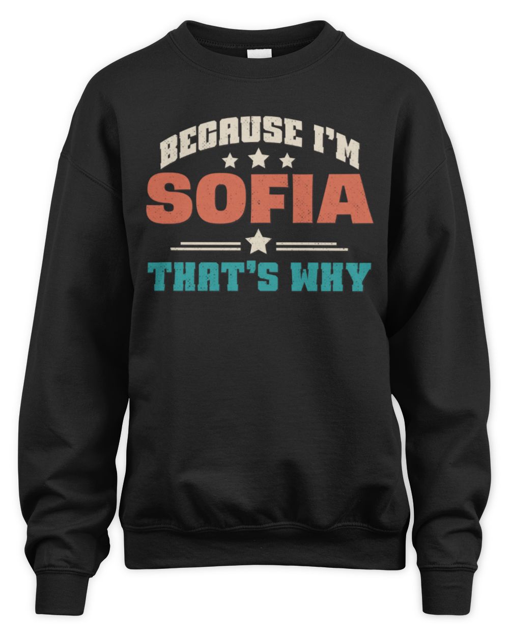 Because I'm Name That's Why Personalized Retro Shirt SOFIA-49 / Unisex Sweatshirt / black