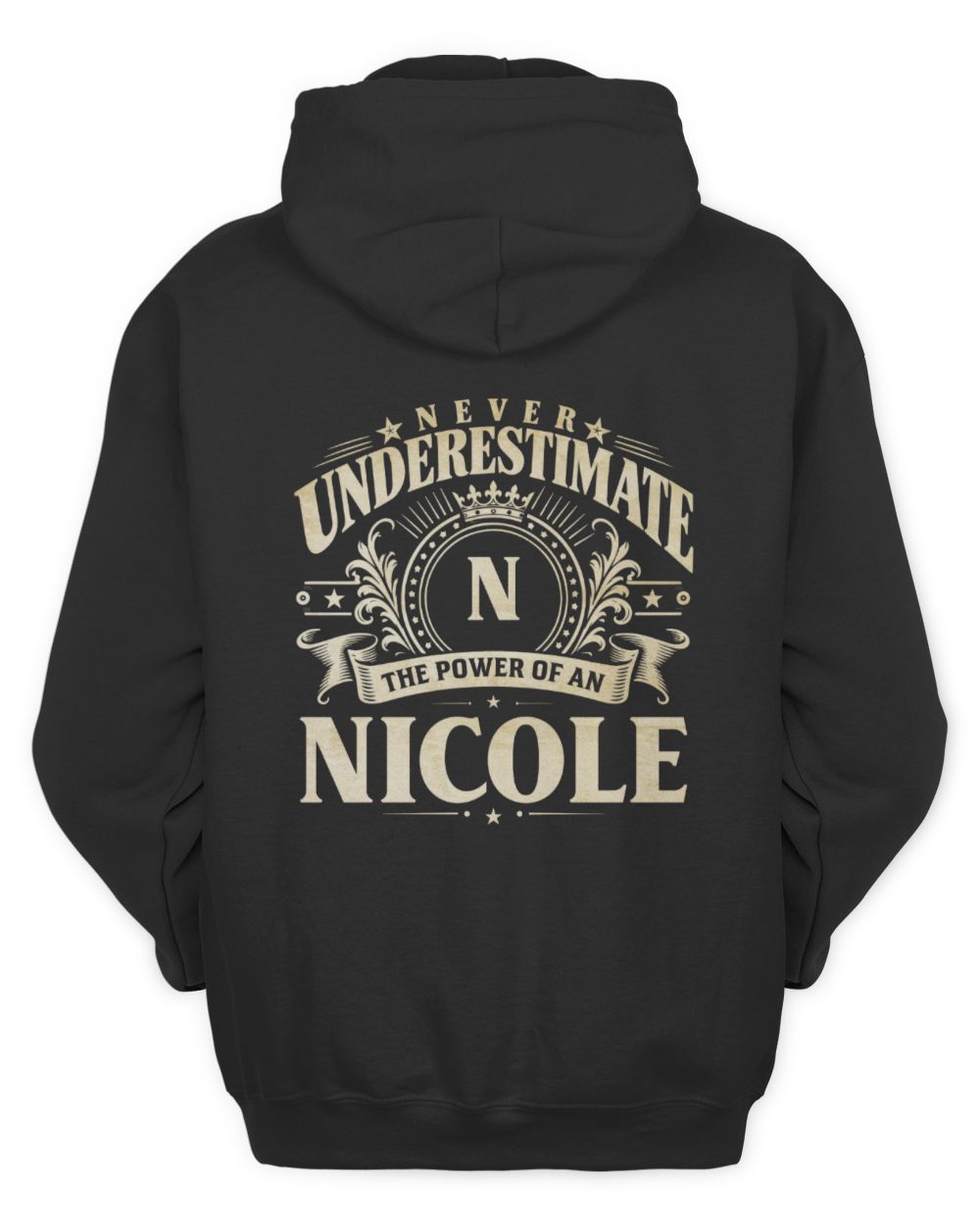 Never Underestimate Your Name Luxury Logo Shirt NICOLE M1-63 / Unisex Hoodie / black