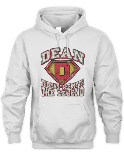 The Man The Myth The Legend Superman Graphic T-Shirt DEAN M1-74 / Unisex Hoodie / white