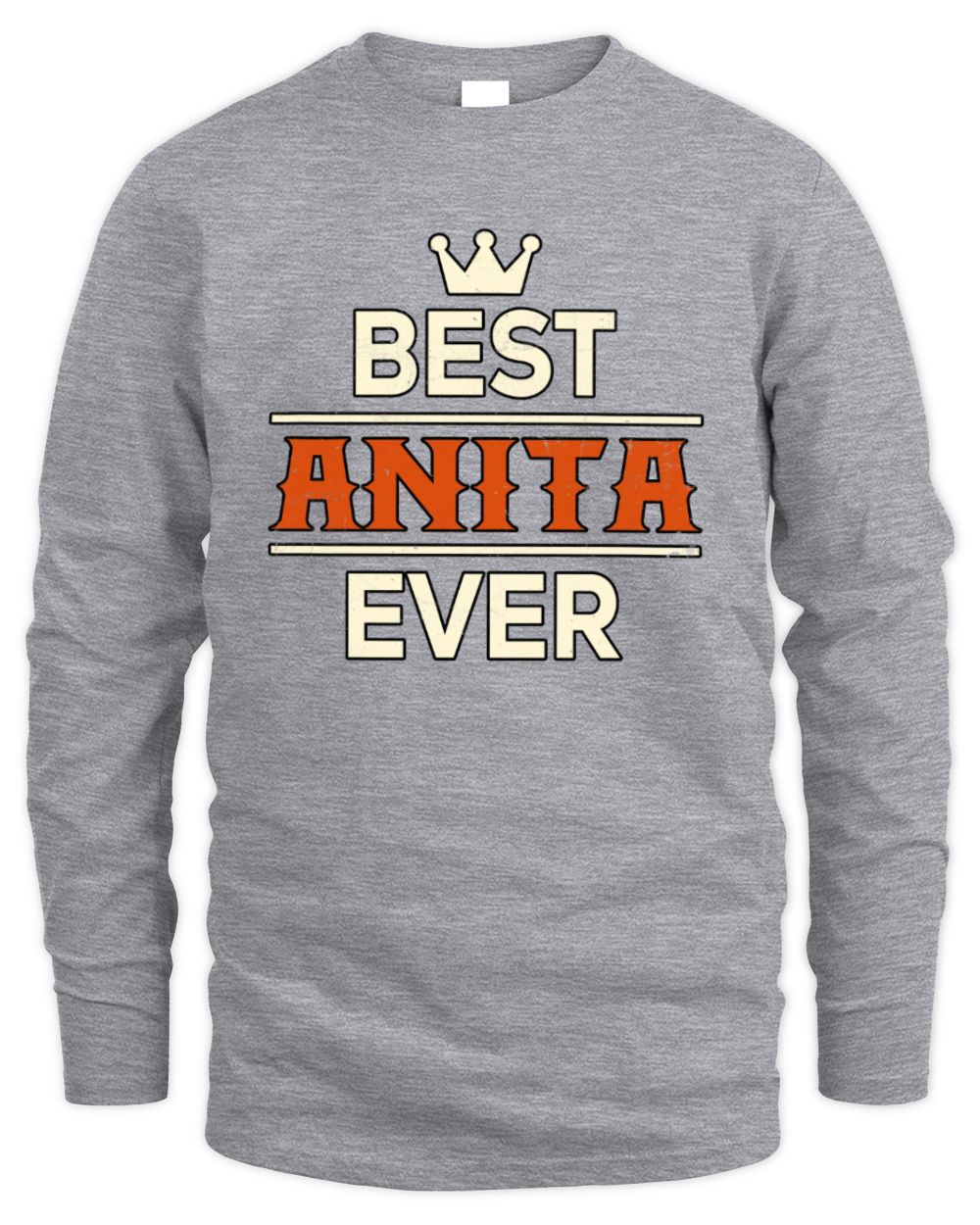 Best Your Name With Crown Shirt ANITA M1-59 / Men's Long Sleeved T-Shirt / sport grey