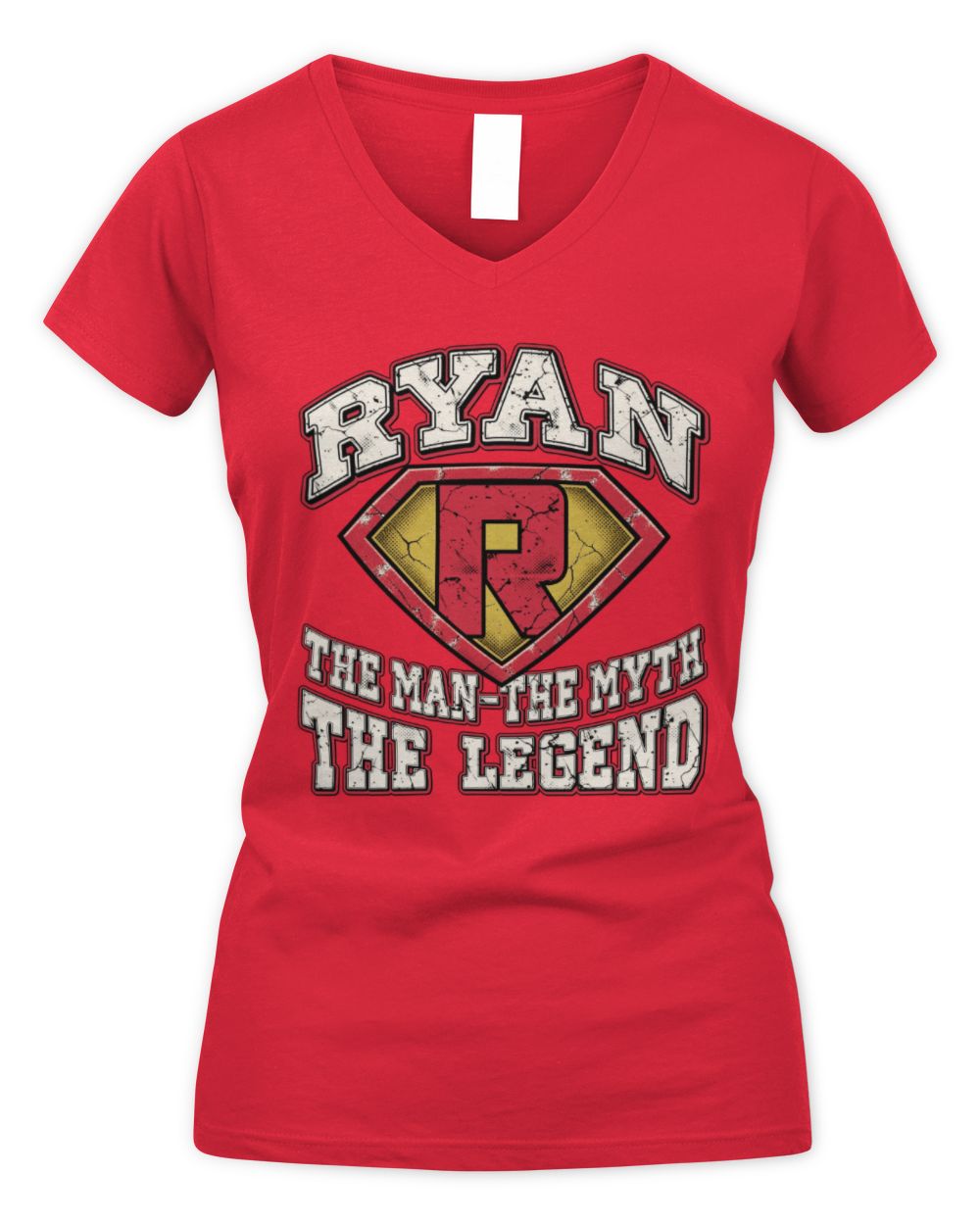 The Man The Myth The Legend Superman Graphic T-Shirt RYAN M1-74 / Women's V-Neck T-Shirt / red