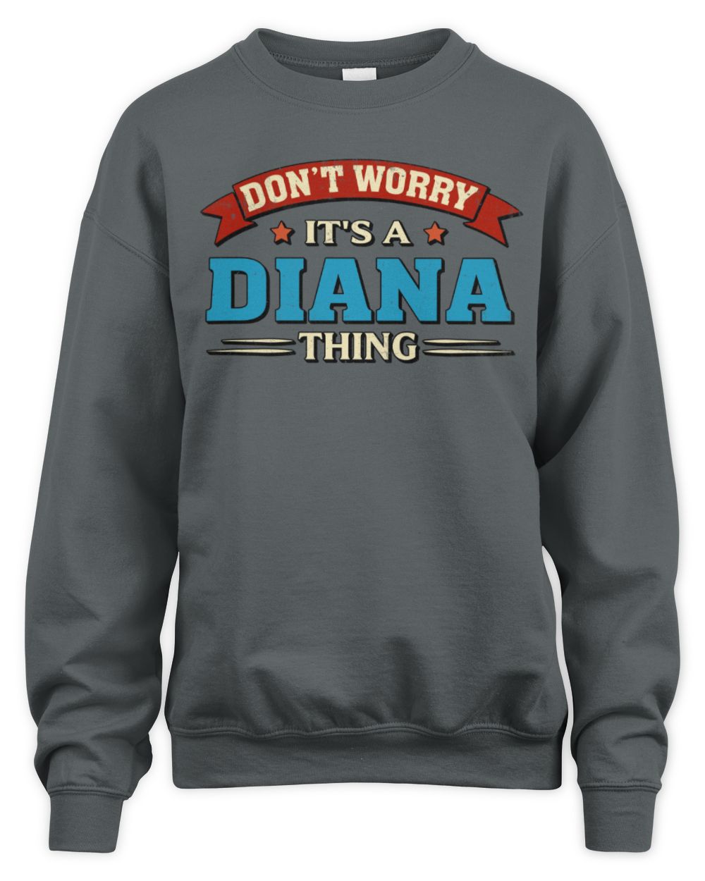 Don't Worry It's a Your Name Thing Funny Retro T-Shirt DIANA M1-57 / Unisex Sweatshirt / charcoal