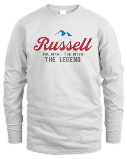 The Man The Myth The Legend Coors Light Beer T-Shirt RUSSELL M1-S84 / Men's Long Sleeved T-Shirt / white