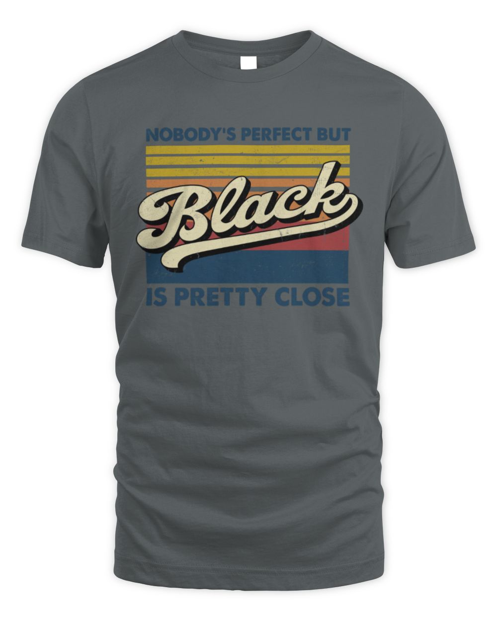 Nobody's Perfect But Your Name Is Pretty Close Retro Shirt BLACK M1-65 / Unisex Standard T-Shirt / charcoal
