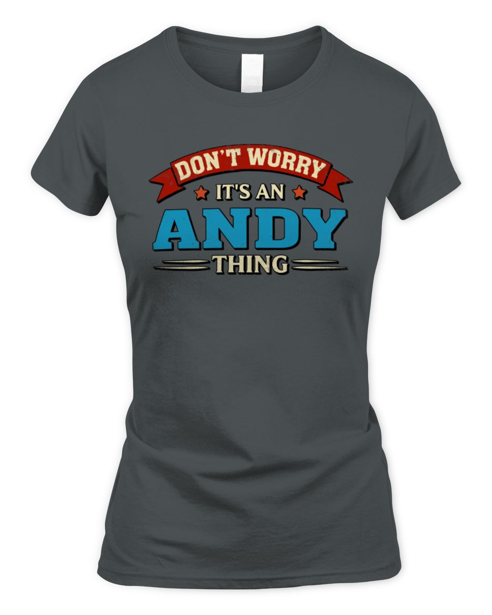 Don't Worry It's a Your Name Thing Funny Retro T-Shirt ANDY M1-57 / Women's Standard T-Shirt / charcoal