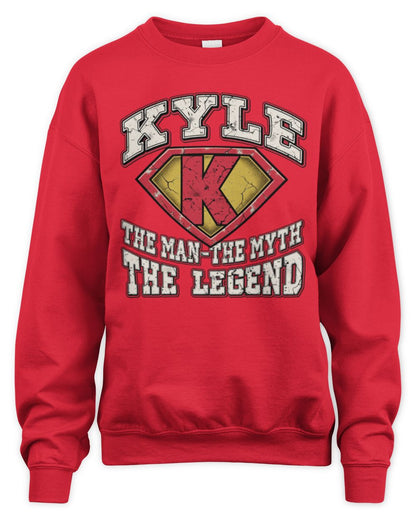 The Man The Myth The Legend Superman Graphic T-Shirt KYLE M1-74 / Unisex Sweatshirt / red