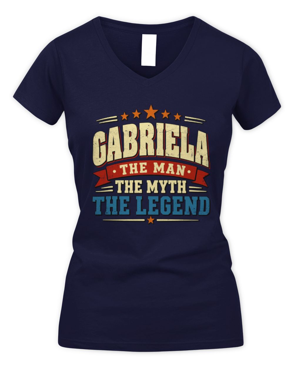 The Man The Myth The Legend Ribbon Vintage T-Shirt GABRIELA M1-56 / Women's V-Neck T-Shirt / navy