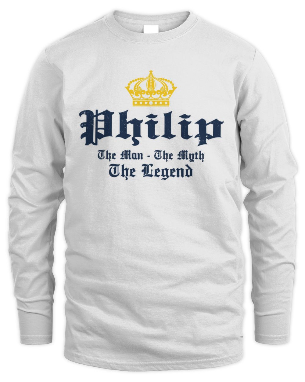 The Man The Myth The Legend Corona Beer T-Shirt PHILIP M1-S83 / Men's Long Sleeved T-Shirt / white