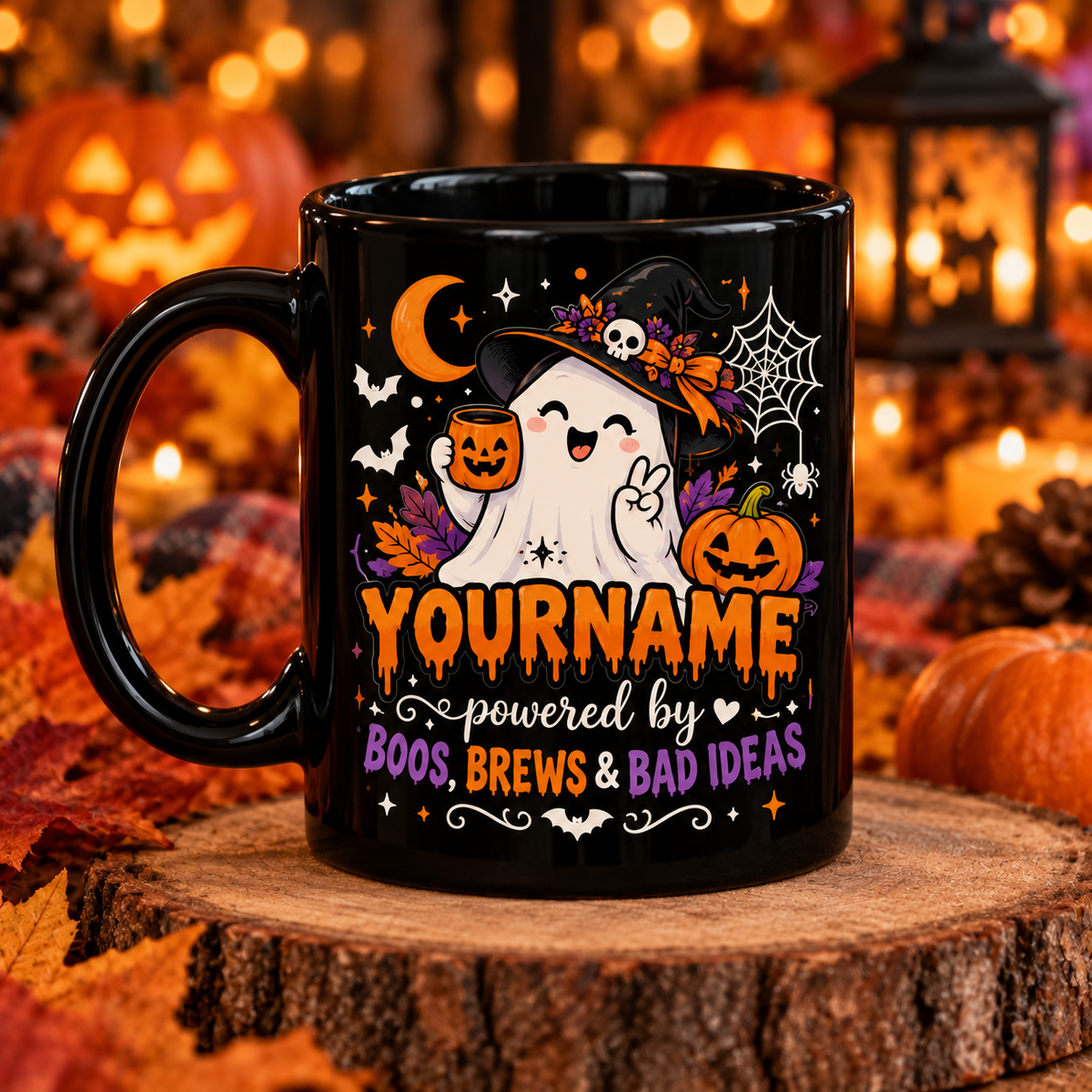 Your Name Powered By Boos Brews & Bad Ideas - Personalized Mug