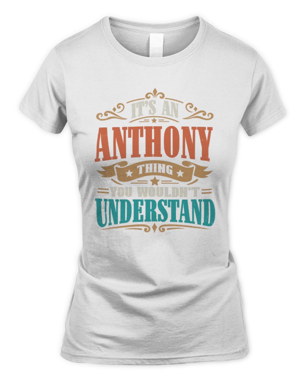 It’s a Name Thing Personalized Retro T-Shirt ANTHONY M1-47 / Women's Standard T-Shirt / white