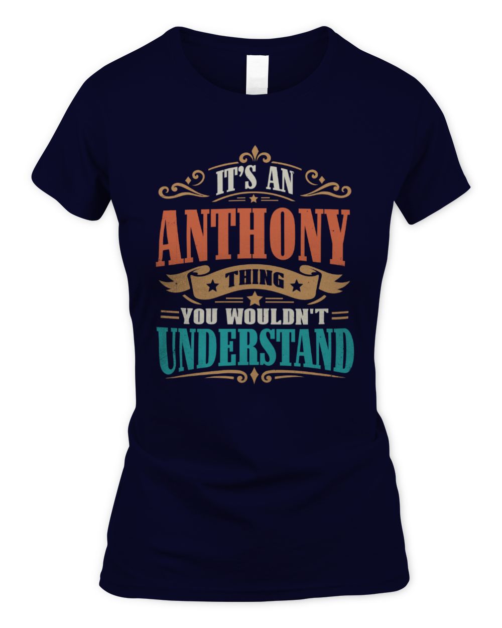 It’s a Name Thing Personalized Retro T-Shirt ANTHONY M1-47 / Women's Standard T-Shirt / navy