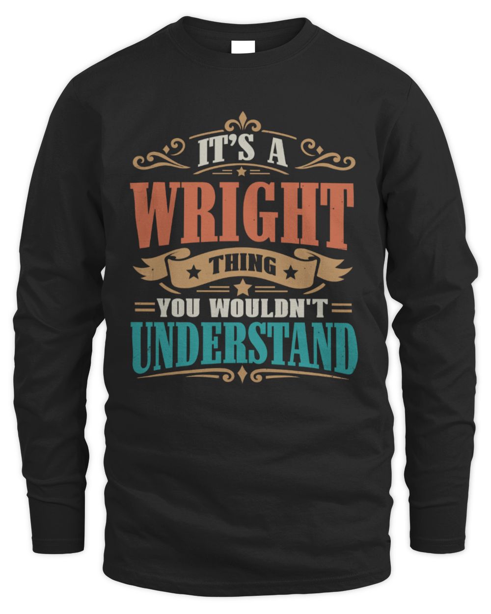 It’s a Name Thing Personalized Retro T-Shirt WRIGHT M1-47 / Men's Long Sleeved T-Shirt / black
