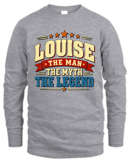 The Man The Myth The Legend Ribbon Vintage T-Shirt LOUISE M1-56 / Men's Long Sleeved T-Shirt / sport grey