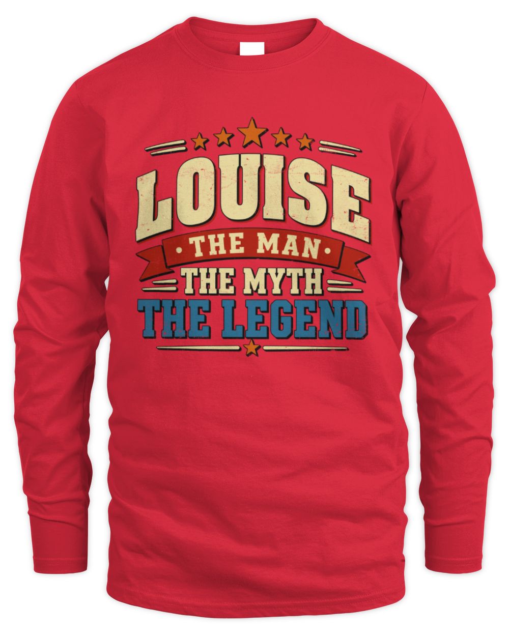 The Man The Myth The Legend Ribbon Vintage T-Shirt LOUISE M1-56 / Men's Long Sleeved T-Shirt / red