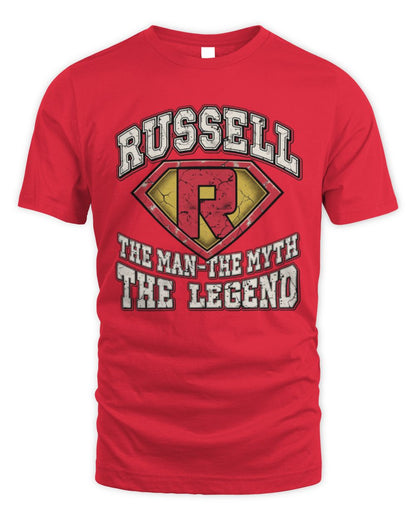 The Man The Myth The Legend Superman Graphic T-Shirt RUSSELL M1-74 / Unisex Standard T-Shirt / red