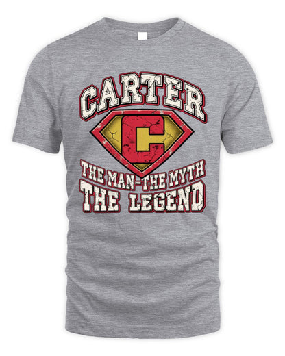 The Man The Myth The Legend Superman Graphic T-Shirt CARTER M1-74 / Unisex Standard T-Shirt / sport grey