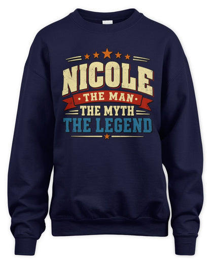 The Man The Myth The Legend Ribbon Vintage T-Shirt NICOLE M1-56 / Unisex Sweatshirt / navy