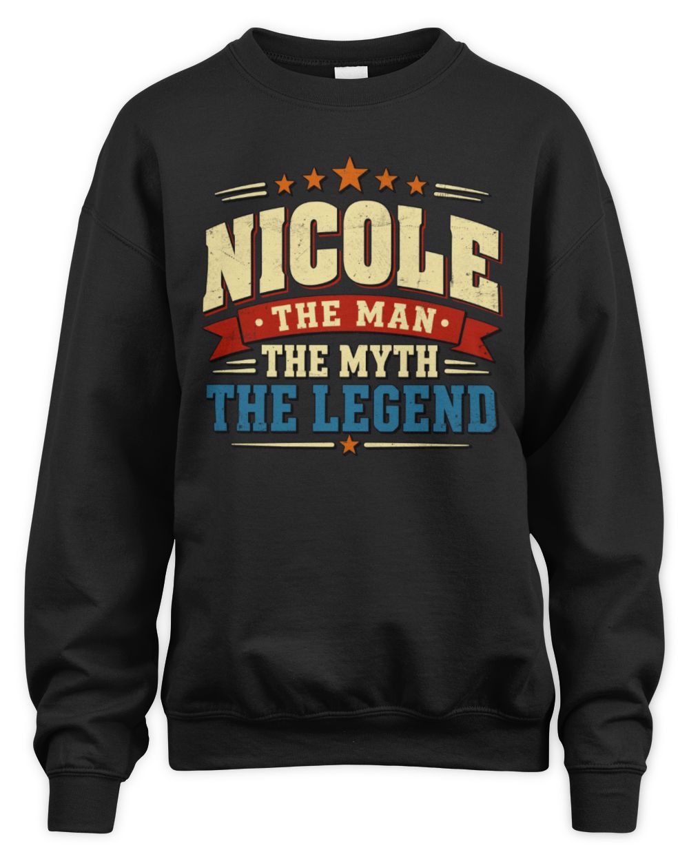 The Man The Myth The Legend Ribbon Vintage T-Shirt NICOLE M1-56 / Unisex Sweatshirt / black
