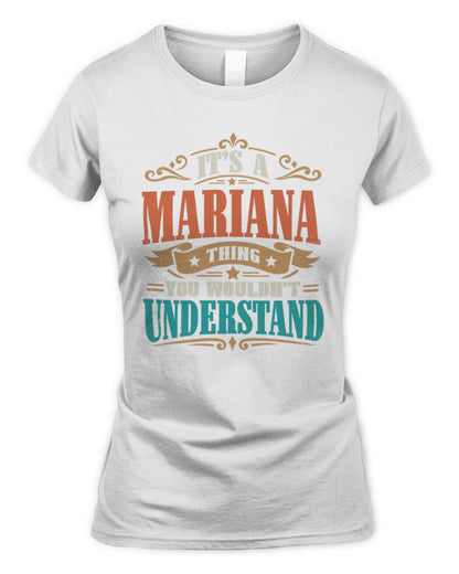 It’s a Name Thing Personalized Retro T-Shirt MARIANA M1-47 / Women's Standard T-Shirt / white