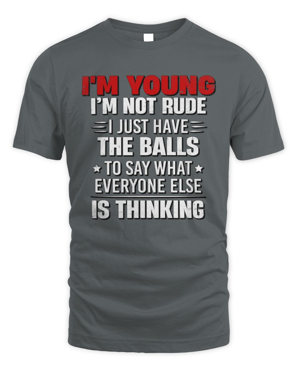 I'm Name I'm Not Rude I Just Have The Balls Funny T-Shirt YOUNG M1-46 / Unisex Standard T-Shirt / charcoal