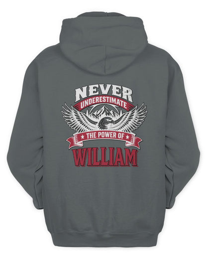 Never Underestimate Your Name Eagle Mountain Shirt WILLIAM M1-61 / Unisex Hoodie / charcoal