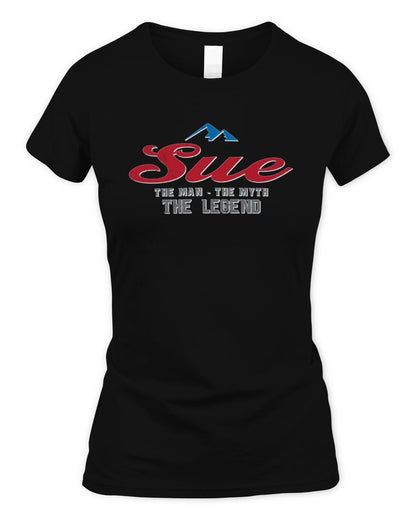 The Man The Myth The Legend Coors Light Beer T-Shirt SUE M1-S84 / Women's Standard T-Shirt / black