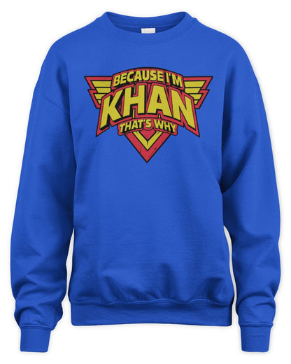 Because I'm Name That's Why Red and Yellow Logo Graphic T-Shirt KHAN M1-75 / Unisex Sweatshirt / royal