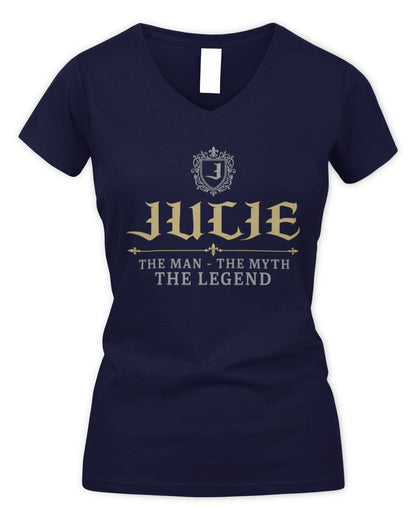 The Man The Myth The Legend Western Shirt JULIE M1-78 / Women's V-Neck T-Shirt / navy